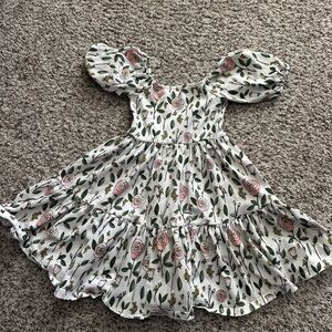 Charming Floral Puff Sleeve Dress for Kids 5